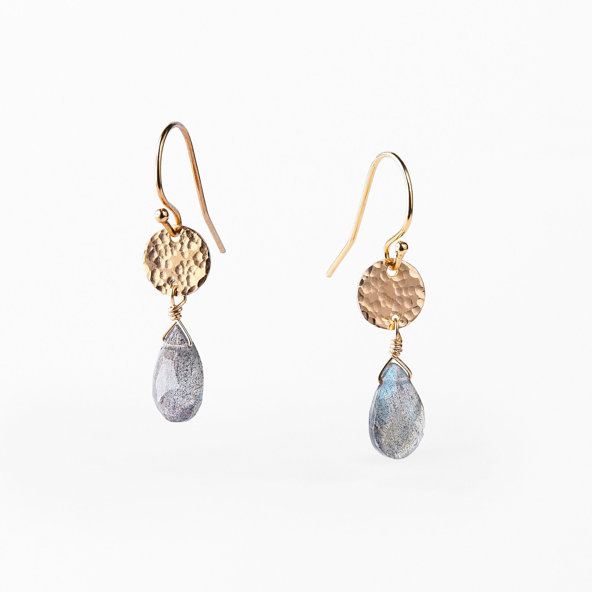 Boucles d'oreilles pastille et Labradorite - LYLAN